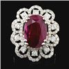 Image 1 : 18K White Gold 6.07ct Ruby & 1.80ct Diamond Ring