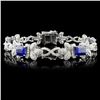 Image 1 : 14K Gold 10.94ct Sapphire & 3.69ctw Diam Bracelet
