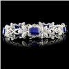 Image 2 : 14K Gold 10.94ct Sapphire & 3.69ctw Diam Bracelet