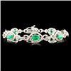 Image 1 : 14K Gold 3.58ct Emerald & 2.71ctw Diamond Bracelet