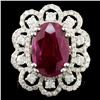 Image 1 : 18K Gold 6.07ct Ruby & 1.80ctw Diamond Ring