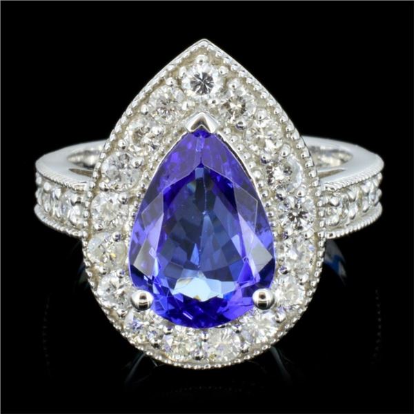 14K Gold 3.00ct Tanzanite & 1.00ctw Diamond Ring