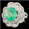 Image 2 : 18K Gold 4.31ct Emerald & 1.56ctw Diamond Ring