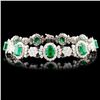 Image 1 : 18K Gold 15.04ct Emerald & 7.29ctw Diamond Bracele