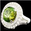 Image 2 : 18K Gold 15.33 Tourmaline & 2.76ctw Diamond Ring