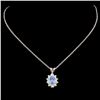 Image 2 : 14K Gold 0.78ct Sapphire & 0.28ctw Diamond Pendant