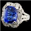Image 2 : 18K White Gold 10.25ct Tanzanite & 1.23ctw Diamond