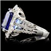 Image 3 : 18K White Gold 10.25ct Tanzanite & 1.23ctw Diamond