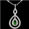 Image 1 : 14K White Gold 1.76ct Tsavorite & 1.39ct Diamond N