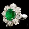Image 2 : 14K Gold 3.00ct Emerald & 1.90ctw Diamond Ring