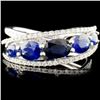 Image 1 : 18K Gold 1.95ctw Sapphire & 0.29ctw Diamond Ring