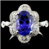 Image 1 : 18K White Gold 3.31ct Tanzanite & 0.61ct Diamond R