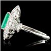 Image 3 : 18K White Gold 1.77ct Emerald & 1.55ct Diamond Rin