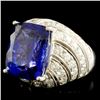 Image 2 : 18K Gold 16.72ct Tanzanite & 2.78ctw Diamond Ring