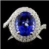 Image 1 : 18K W Gold 3.70ct Tanzanite & 0.87ct Diamond Ring