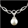 Image 2 : 14K Gold 14MM Pearl & 1.58ctw Diamond Necklace