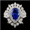 Image 1 : 18K W Gold 3.21ct Tanzanite & 1.99ct Diamond Ring