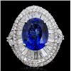 Image 1 : 18K Gold 7.26ct Tanzanite & 3.00 Diamond Ring