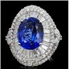 Image 2 : 18K Gold 7.26ct Tanzanite & 3.00 Diamond Ring