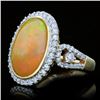 Image 2 : 18K Gold 7.87ct Opal & 1.02ct Diamond Ring