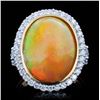 Image 3 : 18K Gold 7.87ct Opal & 1.02ct Diamond Ring