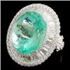 Image 2 : 18K Gold 25.70ct Emerald & 6.94ctw Diamond Ring