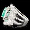 Image 3 : 18K Gold 3.16ct Emerald & 2.95ctw Diamond Ring