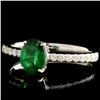 Image 2 : 14K Gold 0.64ct Emerald & 0.21ctw Diamond Ring