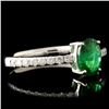 Image 3 : 14K Gold 0.64ct Emerald & 0.21ctw Diamond Ring