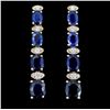 Image 1 : 14K Gold 5.00ct Sapphire & 0.35ctw Diamond Earring