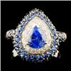 Image 1 : 18K Gold 4.10ct Sapphire & 0.24ctw Diamond Ring