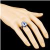 Image 3 : 18K Gold 4.10ct Sapphire & 0.24ctw Diamond Ring