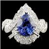 Image 1 : 18K Gold 3.56ct Sapphire & 1.38ct Diamond Ring