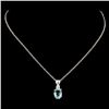 Image 2 : 14K Gold 0.92ct Sapphire & 0.06ctw Diamond Pendant