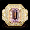 Image 1 : 14K Gold 6.80ct Kunzite & 1.72ctw Diamond Ring