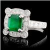 Image 2 : 18K Gold 1.63ct Emerald & 1.04ctw Diamond Ring