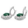 Image 2 : 14K Gold 5.00ct Emerald & 3.25ct Diamond Earrings
