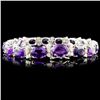 Image 2 : 14K Gold 26.80ctw Amethyst & 1.15ctw Diamond Brace