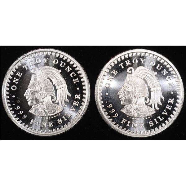 (2) 1 OZ .999 SILVER AZTEC CALENDAR ROUNDS