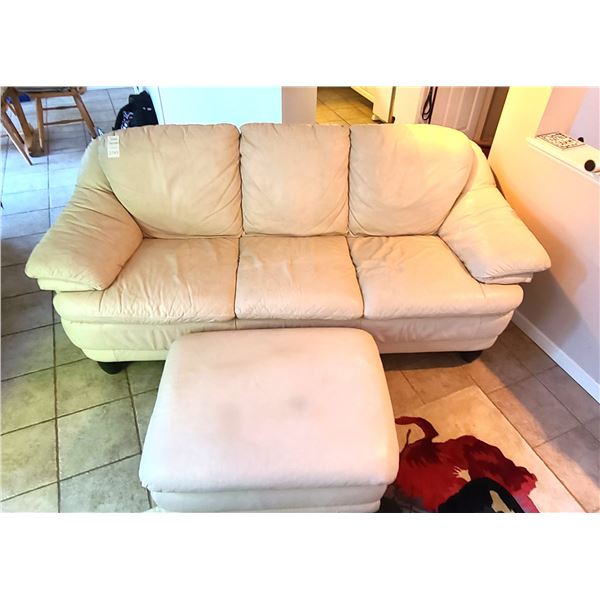 Leather Sofa & Ottoman C