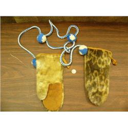 Pair of native made seal skin mittens - circa 1950  (148)