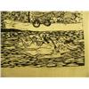 Image 5 : Stone lithograph by William Soovagrooki, Sr. Whaling crew harpooning whale 1/4 - shrink wrapped and 