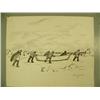 Image 1 : Florence Malewotkuk on canvas in 1967 - a few yellow spots - Eskimo dragging umiak across ice 16"x20