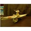 Image 7 : 31" seal hide kayak with Aleut hunter, ivory hands and face, Aleut hunting hat, harpoon, and ice too