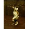 Image 3 : Carved wood face and hands 10" tall man hunting with bolo basket on back with ptarmigan by Penni Abr