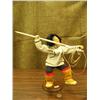 Image 1 : Wood face and hands man with wood and ivory harpoon 10" Penni Abraham in 2003 wearing black corduroy