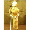 Image 6 : Wood face doll, tanned moose hide 11" tall, signed but unreadable, heavily beaded dress, seal skin b