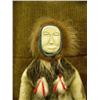 Image 2 : 15" Eskimo doll by Arnariak seal skin parka bone face and hands baleen spear (2)