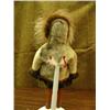Image 4 : 15" Eskimo doll by Arnariak seal skin parka bone face and hands baleen spear (2)