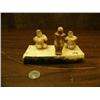 Image 1 : 3 ivory dancers carved from fossilized ivory 2" tall mounted on 5.5" piece of fossilized walrus ivor